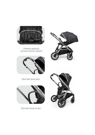 Kanz Explorer Autofold Travel Sistem Bebek Arabası Cole Black
