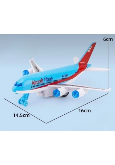 Sürtmeli Oyuncak Yolcu Uçağı - 16 Cm Model Uçak - Eğitici Çocuk Oyuncağı