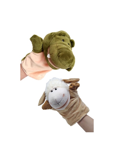 Eğitici Ve Eğlenceli Peluş Kukla Seti Ağzı Hareket Edebilen Kukla Oyun Seti Yeşil