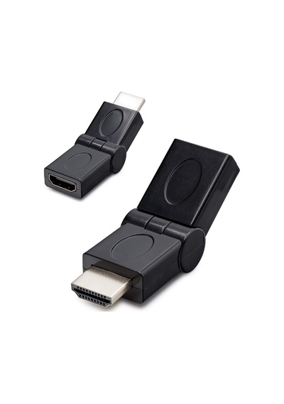 Hdmi Erkek Dişi Mafsallı Adaptör - Siyah Hdx1257