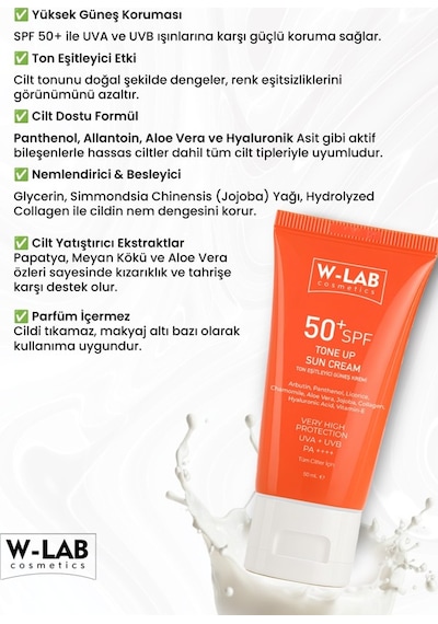 W-Lab Cosmetics Ton Up Güneş Kremi 50 Ml