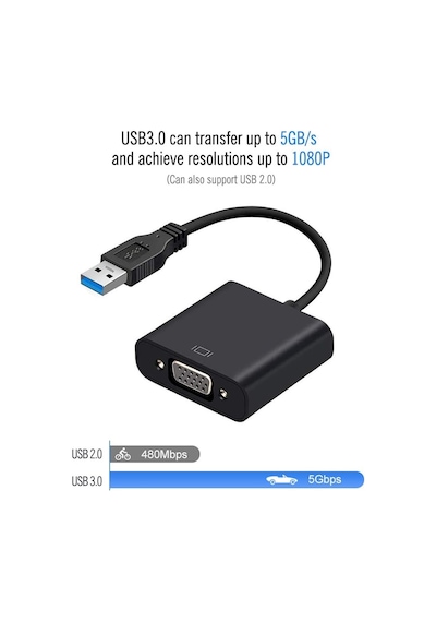 4956s USB 3.0 To Vga Çevirici Dönüştürücü Adaptor Monitör Kablosu