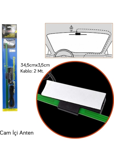 Markaonbir Carub Cam İçi Anten Işıklı Vakumlu Br0049901