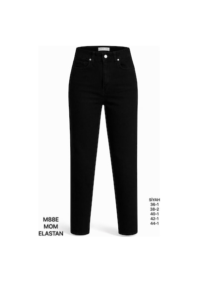 Miss Poem Kadın Siyah Yüksek Bel Mom Fit Jean Pantolon