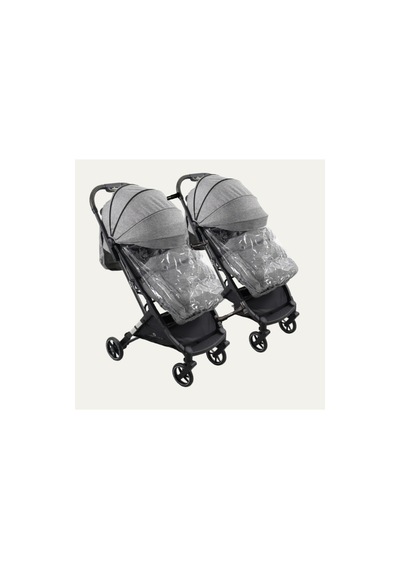 Prego Yan Yana Birleştirmeli Kabin Boy İkiz Bebek Arabası Ayak Örtüsü + Yağmurluk + Taşıma Çanatası