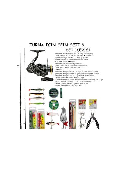 Turna Avı İçin Spin Olta Seti 6