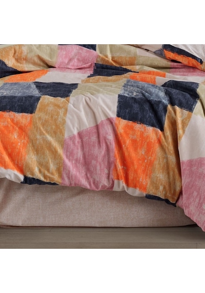 Çift Kişilik Poplin Nev Bermuda Oranj Çok Renkli
