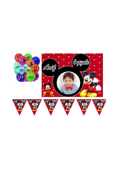 Mickey Mouse Kişiye Özel Afişli Doğumgünü Süsleme Seti