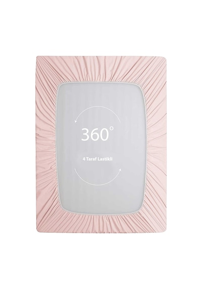 Soley Jersey %100 Pamuk Çift Kişilik 160 X 200 Lastikli Çarşaf Pudra
