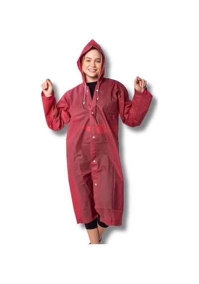 Kadın Erkek Yağmurluk Kapüşonlu Çıtçıtlı Eva Bordo Yağmurluk Bymmrc881r07 Bordo