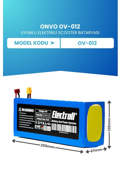 Onvo Ov-012 Batarya 48v 10.000mah Pil
