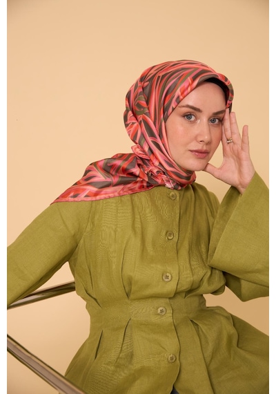 Silk Home Twill İpek Eşarp 11472-24 Gri, Narçiçeği, Pembe, Yeşil, Pudra Pembe
