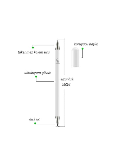 Xiaomi Mi Pad 6 Uyumlu Dokunmatik Kalem Passive Stylus 2in1 Tablet Kalemi Çizim & Yazı Kalemi