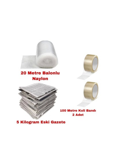 3 Lü Taşınma Seti Bant Havalı Naylon Gazete Koli Bandı Gazete Patpat Seti