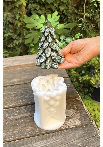 Kar Çam Ağacı Silikon Mum Kalıbı