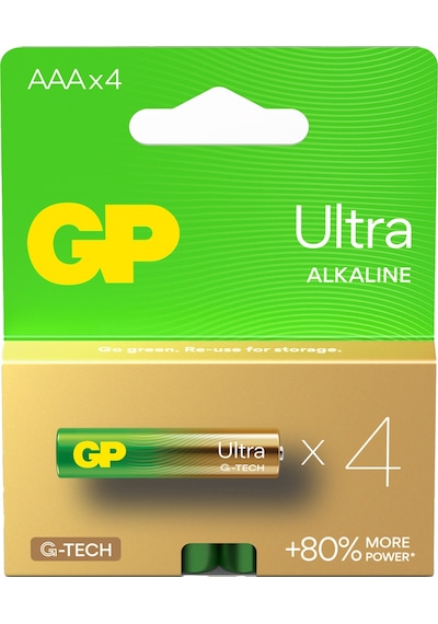 GP Batteries G-TECH Ultra Alkalin İnce LR03 – AAA Boy 1.5V Pil 4’lü Kart