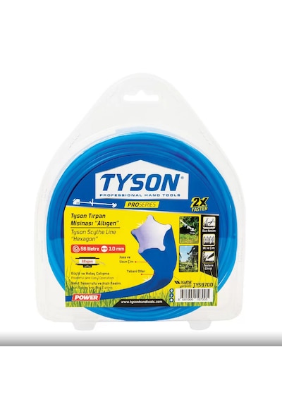 Tyson Tırpan Misinası Altıgen 3,0 Mm X 56 Mt.