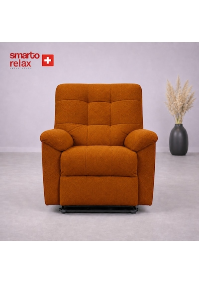 Smarto Relax Porto Liftli Çift Motorlu Elektrikli Ayağa Kalkma Destekli Polyester Hasta Ve Baba Tv Koltuğu Turuncu