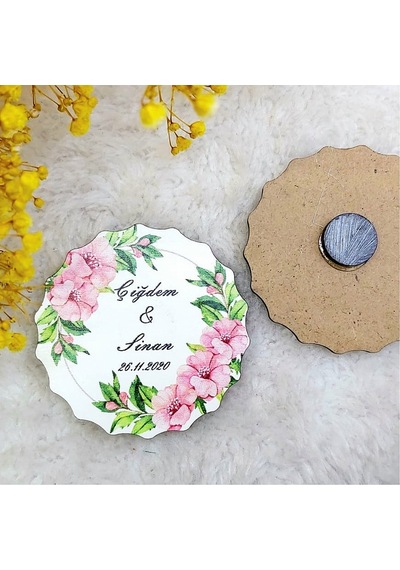 Ahşap Nikah Buzdolabı Magnet 06(30 Adet)