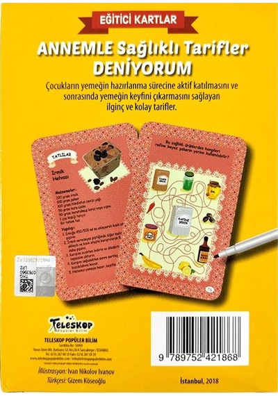 Annemle Sağlıklı Tarifler Yapıyorum Eğitici Kartlar