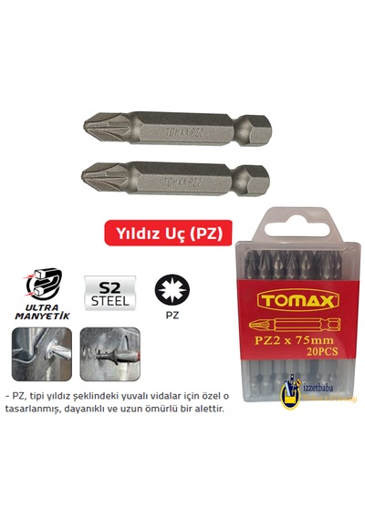 Tomax Pz2 X 75 Mm Bits Uç 20 Adet