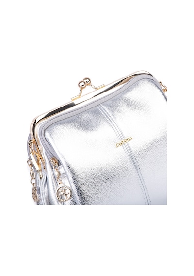 Nas Bag Burslu Klipsli Vintage Omuz Ve Çapraz Çanta 23x20 Cm Ebatlarındadır Gümüş