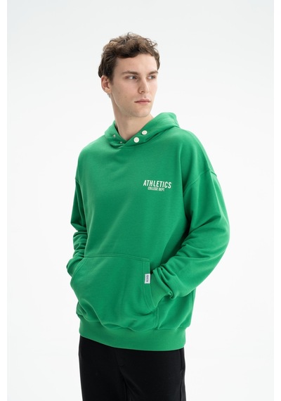 AR-MA Arma Erkek Oversize Kanguru Cepli Şardonsuz 3 İplik Kapşonlu Sweatshirt 001