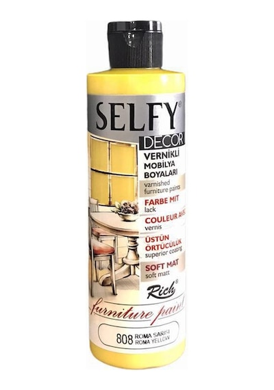 Rich Selfy Decor Vernikli Boya 240Cc - Roma Sarısı 808
