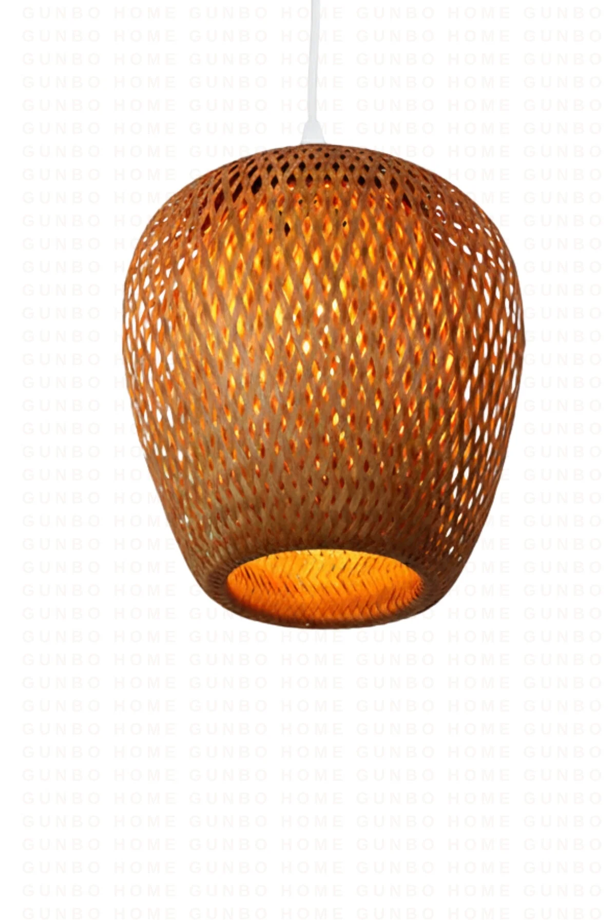 Bohem Bambu Boja Pendant Sarkıt Avize Lamba 25 Cm - Iskandinav, Modern, Bohem, Rattan Aydınlatma Bej