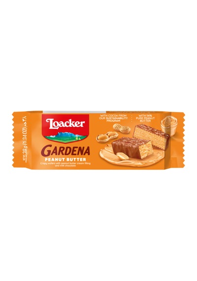 Loacker Gardena Peanut Butter - Çikolata Kaplamalı Yer Fıstığı Ezmesi Kreması Dolgulu Çıtır Gofret 38 G 3 Adet