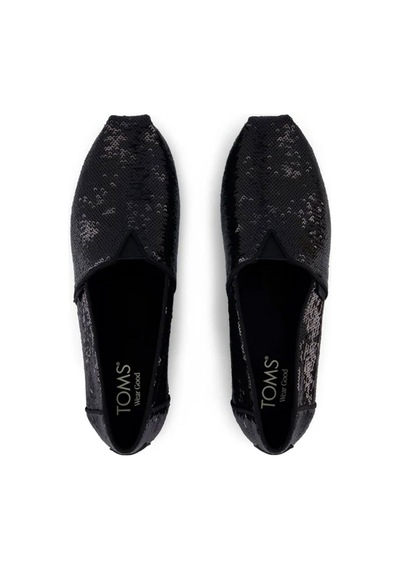 10022614 Black Metallic Sequins Babet Kadın 10022607 10022614 Toms Alpargata Classic 10022614 Black Metallic Sequins