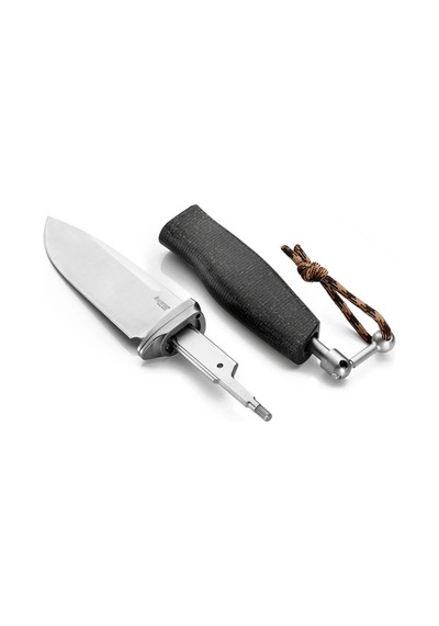 Lionsteel Acha Black Burlap Mikarta Kamp Bıçak Siyah