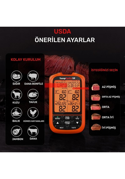 Thermopro Tp863b 2problu Zamanlayıcılı 610m Kablosuz Barbekü/mangal Profesyonel Pişirme Termometresi