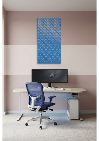 Pul Dekoratif Panel Metal Duvar Tablosu - Duvar Sanatı - Duvar Dekoru - Mavi