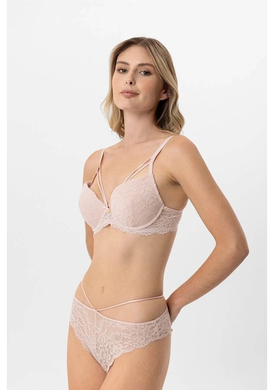Pierre Cardin Soft Push Up Kaplı Dantelli Sütyen Takım Pudra