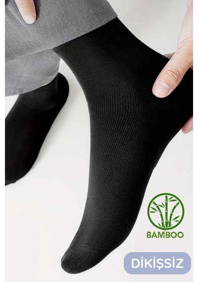 Kral Socks Erkek Yazlık Bambu Soket Uzun 8 Çift Karma Renkli Çorap Siyah