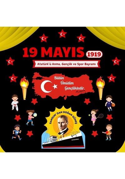 19 Mayıs Atatürk Ü Anma Gençlik Ve Spor Bayramı Okul Panosu Diğer