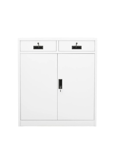 Tr Beyaz Çelik Ofis Dolabı 90 X 40 X 102 Cm - 2 Ayarlanabilir Raflı Ve 3 Çekmeceli Ağır Hizmet Tipi Metal Belge Ku Genel
