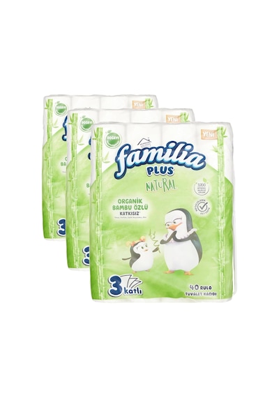 Familia Plus Natural 40'lı Paket Tuvalet Kağıdı 3 Paketi