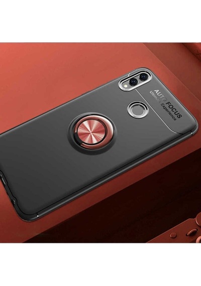 Huawei Honor 8c Kılıf Zore Ravel Silikon Kapak Siyah-Rose Gold