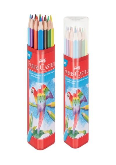 Faber-castell 12'li Kuruboya Üçgen Tüp Renkli Boyalar Ergonomik Tasarım İle Çocuklar İçin Karışık