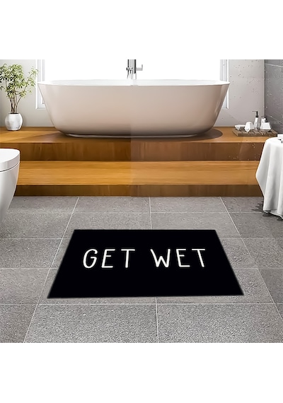 Evaşk Banyo Paspası İpeksi Kadifemsi Halı Yüzey Kaymaz Taban 45x75 BM01245S Siyah