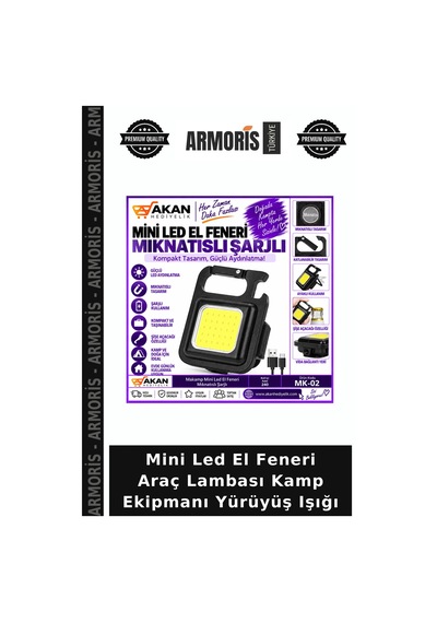 Mini Led El Feneri Araç Lambası Kamp Ekipmanı Yürüyüş Işığı