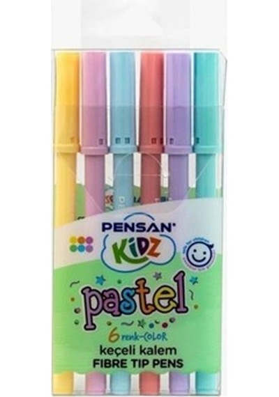Pensan Keçeli Kalem 6 Renk Pastel Kesik Uç 99096