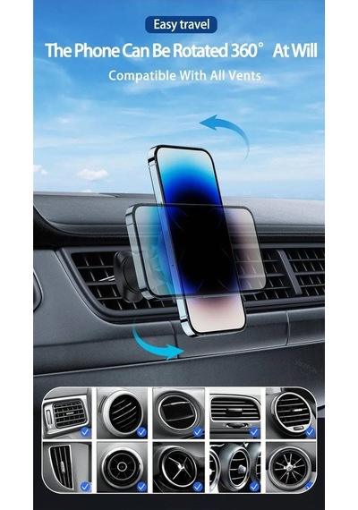 Magnetic 15w Kablosuz Araç İçi Cep Telefonu Şarj 2in1 Telefon Tutucu Ve Şarj Araç Universal Model Uyumlu Havalandırma Ve Izgarasına Montaj Mıknatıs Tasarım D12 D12 2 Mixed