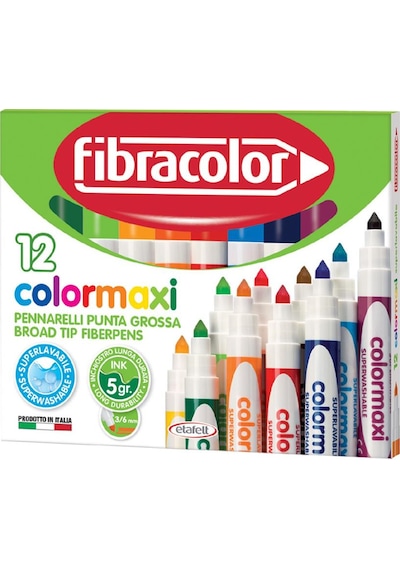Fibracolor Subazlı Jumbo Keçeli Kalem 12 Renk  10640
