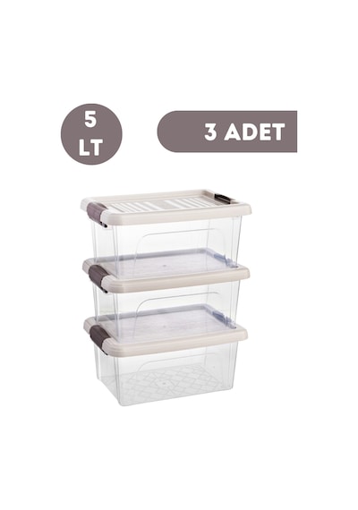 5 Litre Saklama Kabı 3 Adet Bej