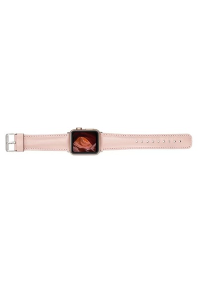 Apple Watch Uyumlu Deri Kordon 42-44-45mm Nu2 Pembe Diğer