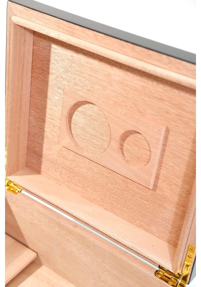 Cohiba Siyah Nokta Desenli Sedir Humidor Puro Kutusu - Tr9821