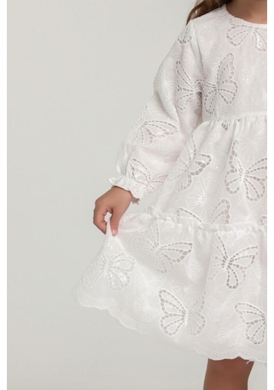 Xo Kids Kız Çocuk Elbise 1-5 Yaş 35945 Beyaz